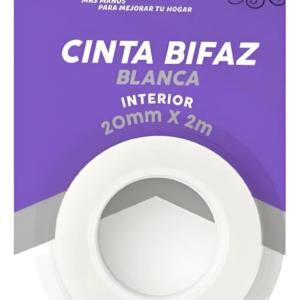 Cinta Doble Faz Bifaz Adhesiva 20mm X 2m Interior El Pulpito Blanco